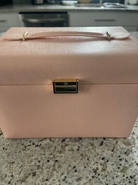 Pink Jewelry Case with Gold Hardware